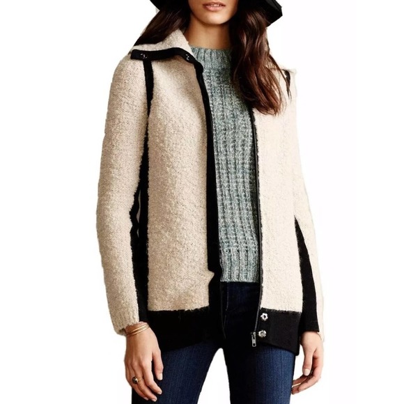 Anthropologie Sweaters - Anthropologie • Colorblock Boucle Jacket Sweater